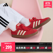 adidas「T頭鞋」VL COURT復(fù)古休閑板鞋德訓(xùn)鞋男女阿迪達(dá)斯輕運(yùn)動(dòng) 淺猩紅/暖香草色/黃色   40.5