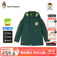 暇步士（Hush Puppies）童裝兒童男小童冬裝新款兒童厚外套保暖舒適三防面料時(shí)尚休閑外套 叢林綠 100 cm
