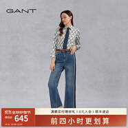 GANT/甘特2025夏季新款女裝藍(lán)色褲子時尚百搭通勤直筒闊腿牛仔褲 407-藍(lán)色 XL