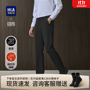 海瀾之家（HLA）休閑褲男裝25春秋季輕商務(wù)Chic Ageless免燙抗皺遠(yuǎn)紅外男士長褲子 領(lǐng)昂行政-HKCAW3J097A黑色5M 29 /165推薦54~56kg