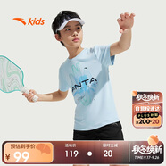 安踏兒童裝運(yùn)動(dòng)套裝男童短袖T恤短褲兩件套2025夏套裝A52527720