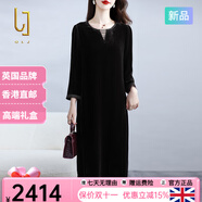 OLJ國際高檔品牌真絲絲絨連衣裙女2025年秋冬新款時(shí)尚喜宴桑蠶絲裙子 黑色 XL 建議130斤以?xún)?
                                         title=