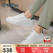 金利來（Goldlion）男鞋時尚個性耐磨板鞋舒適系帶休閑鞋55323073920A白-43碼