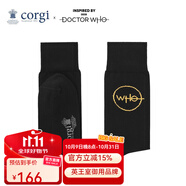 CORGI柯基英國(guó)進(jìn)口DOCTOR WHO聯(lián)名款棉字母印花女中筒襪男七夕紀(jì)念禮物 Black 女款35-39