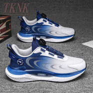 TKNK聚盈超輕跑鞋男士無(wú)鞋帶春夏爆米花減震青少年初中生旋扣運動(dòng)鞋 白蘭網(wǎng)面【主圖款】 39