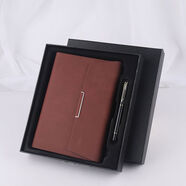 紹翊（SHAOYI）紹翊a5活頁(yè)筆記本文具b5商務(wù)禮品記事本套裝皮面日記手帳本可定制LOGO A5棕色禮盒套組