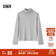 森馬（Semir）森柔毛衫|毛衣女基礎(chǔ)款高領(lǐng)緊身2024冬季純色套頭衫109724107011