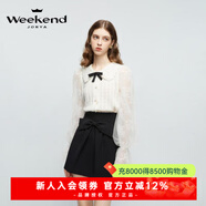 卓雅周末（JORYA weekend）2024春季新款通勤蝴蝶結高腰A字純色短款半身裙EJWEAL18 黑色 M