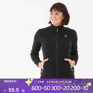 迪卡儂（DECATHLON）保暖戶外抓絨衣外套男女運動寬松秋搖粒絨外套沖鋒衣內(nèi)膽 女款-全拉鏈- 黑色 XL