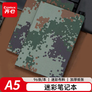 齊心（COMIX）A5迷彩筆記本本子記事本96張192頁(yè)會(huì )議記錄本 工作學(xué)習本ECA596M迷彩綠
