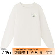 美特斯邦威女裝2025春季新款簡(jiǎn)約舒適百搭純色下擺抽繩長(zhǎng)袖衛(wèi)衣 香草冰白 S 155 80A