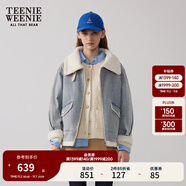 Teenie Weenie小熊女裝冬裝時(shí)尚潮流甜酷風(fēng)加絨保暖牛仔短外套上衣 淺藍(lán)色 L (170)