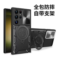 FJU新款三星s25ultra手機殼s22防摔s21鏡頭滑蓋plus全包推拉窗s23磁吸旋轉支架note20適用s24U高檔簡(jiǎn) 銀色全包推窗鏡頭旋轉支架 三星GalaxyS25edge
