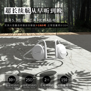 米瑞爾（miruier）藍牙耳機無(wú)線(xiàn)運動(dòng)跑步降噪不入耳超長(cháng)續航2025新款插卡頭戴式掛耳 白色【全景立體聲/藍牙5.3/聽(tīng)歌30H/Type 官方標配