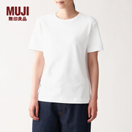 無(wú)印良品 MUJI Labo男女通用 無(wú)側縫雙羅紋編織 圓領(lǐng)短袖T恤 無(wú)性別男款女款BFG01A0S 米白色 M