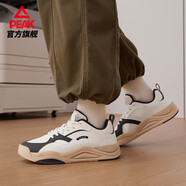 匹克態(tài)極漫行板鞋男鞋夏季輕便網(wǎng)面透氣百搭增高情侶休閑鞋子男運動(dòng)鞋 【革面】乳白/深灰 43