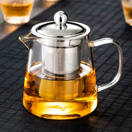 語(yǔ)森憶加厚公道杯玻璃茶濾一體套裝耐熱分茶器大號茶壺茶海功夫茶具配件 400毫升直身泡茶杯 可明火加熱