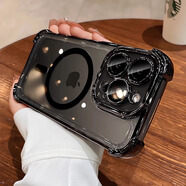 艾派客 適用蘋果15promax手機殼氣囊防摔磁吸16pro保護(hù)套iphone14鏡頭全包透明不發(fā)黃簡約男女款外殼 【鈦黑色】磁吸充電-氣囊防摔+鋼化膜 蘋果15promax