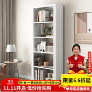 JN JIENBANGONG鋼制書架書柜落地圖書館家用學(xué)生置物架客廳學(xué)校兒孩童收納儲物架 長0.8米主架【加厚冷軋鋼 升級防倒超穩(wěn)】 六層 2.2米高*0.3米深【層高可調(diào)】