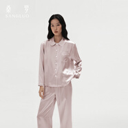 桑羅100%真絲睡衣套裝女純色簡(jiǎn)約休閑居家外穿家居服女神節送女生禮物 13-0粉03A62865 升級款 XL （穿到130斤）
