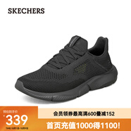 斯凱奇（Skechers）夏季男鞋新款輕便一腳蹬透氣網(wǎng)面休閑運(yùn)動(dòng)跑步鞋百搭慢跑鞋210281 全黑色/210281-BBK 41