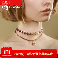 special歐美星星氣質(zhì)多用短款項鏈吊墜女多層頸鏈鎖骨鏈 復(fù)古金一套款