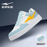 鴻星爾克（ERKE）板鞋男鞋冬季休閑鞋子百搭低幫潮流情侶款舒適小白鞋男士運動(dòng)鞋 爾克白/晴山藍 42