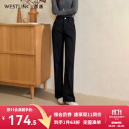 西遇（Westlink）西遇韓系氣質(zhì)牛仔褲女2025秋季新款高腰顯瘦直筒褲窄版闊腿褲長(zhǎng)褲 黑色 S (26)
