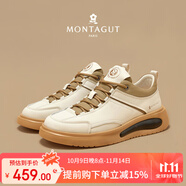 夢特嬌（MONTAGUT）男鞋板鞋男秋季潮流輕便新款軟底發(fā)泡底休閑鞋男士百搭增高鞋子男