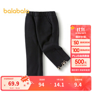 巴拉巴拉（BALABALA）女童長(zhǎng)褲時(shí)尚百搭休閑褲秋季微喇褲拜年服 黑色90001 110 cm