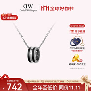 丹尼爾惠靈頓（DanielWellington）dw項(xiàng)鏈男 月光銀與曜目黑撞色鎖骨鏈情侶款