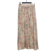 【618特價(jià)Cor真絲水墨玫瑰通勤氣質(zhì)顯瘦襯衫苧麻半身裙套裝 半裙 S