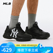 MLB官方老爹鞋女鞋子 25新款七夕增高運動(dòng)鞋男鞋情侶休閑鞋NY跑步鞋 洋基隊/黑色(升級版) 38.5 (245mm)