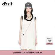 DZZIT【爆款補單】花包小香裙地素夏季新款粗花呢小香風(fēng)吊帶背心連衣裙 米白色（批次3） M