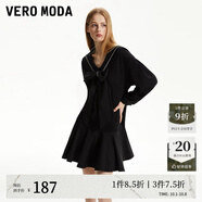 VEROMODA連衣裙秋冬學(xué)院少女海軍領(lǐng)寬松直筒短裙女減齡337D026 S59黑色 160/80A/S