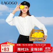 LAGOGO氣質(zhì)蝴蝶結(jié)系帶通勤襯衫女拉谷谷春季新款百搭休閑上衣 米白色(V2) M