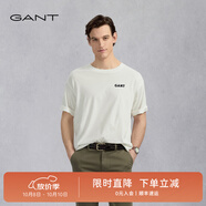 GANT/甘特【100%棉】夏季男士吸汗快感通勤純色短袖T恤衫 113白色 XS