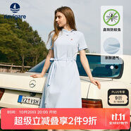 Navigare意大利小帆船女士短袖Polo裙休閑連衣裙2322874503 冰水藍 L 