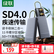 綠聯(lián)Type-c讀卡器USB高速SD/TF多合一閃傳卡盒 適用單反相機電腦手機讀取內(nèi)存卡多功能收納