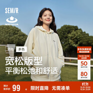 森馬梅花系列外套女寬松插肩袖刺繡春秋休閑連帽夾克109524108001