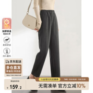 尚都比拉加厚毛呢煙管褲女冬季保暖加絨褲小個(gè)子顯瘦九分休閑褲 花灰色XL