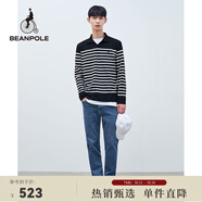 beanpole秋冬新款男士韓系航海藏青色條紋敞開領(lǐng)T恤 藏青 L 180/96A