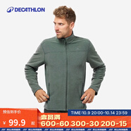 迪卡儂（DECATHLON）保暖戶外抓絨衣外套男女運(yùn)動(dòng)寬松秋搖粒絨外套沖鋒衣內(nèi)膽 男款-全拉鏈-墨綠色 M