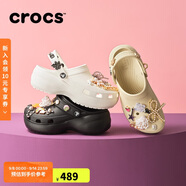 crocs卡駱馳厚底云朵洞洞鞋|206750 黑色-001 37/38(240mm)