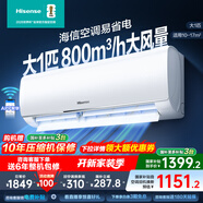 海信（Hisense）空調 大1.5匹/大1匹 易省電 AI省電 自然風(fēng)大風(fēng)量不直吹 一級能效空調掛機 補貼20% 大1匹 一級能效 【S+新秀款26E290】
