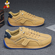 稻草人（MEXICAN）男款男鞋2025新款秋季休閑一腳蹬防滑跑步鞋男士百搭運動(dòng)潮鞋 卡其布色 aw001卡其 39