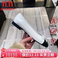 香奈兒（Chanel）女鞋平底鞋芭蕾舞鞋精致單鞋一腳蹬時尚潮流百搭禮物 白色 34