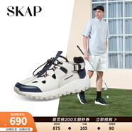 圣伽步（SKAP）洞洞鞋男士厚底老爹運(yùn)動(dòng)涼鞋A4Q01BK4 米白/藍(lán)色 41
