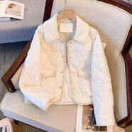 歌班婭短款黑色小香風(fēng)羽絲棉服女冬季2025新款輕薄設計時(shí)尚氣質(zhì)漂亮外套 白色 A小香風(fēng) S  建議80-95斤