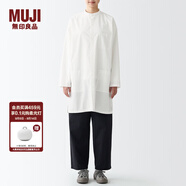 無印良品 MUJI Labo 男女通用 長絨棉 府綢 長衫 長袖休閑百搭襯衫 米白色 XXS-XS